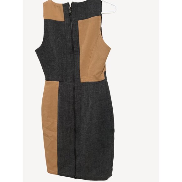 Toccin Womens Color Block Sleeveless Dress Size 4 Black & Tan - Picture 4 of 5